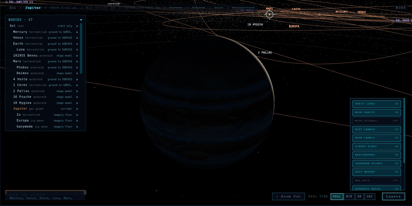 Jupiter as a crescent